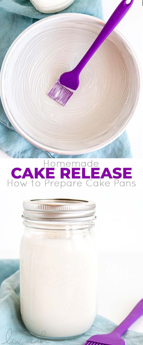 Grease and flour your pans in one step with this Homemade Cake Release! Learn how to prepare cake pans so that your cakes come out perfect every time. Bake Flat Cakes, Bachlorette Cakes, Cake Release, Cheesecake Strawberries, Cake Preparation, Flat Cakes, Baked Cheesecake, Pastry School, Fitness Humor