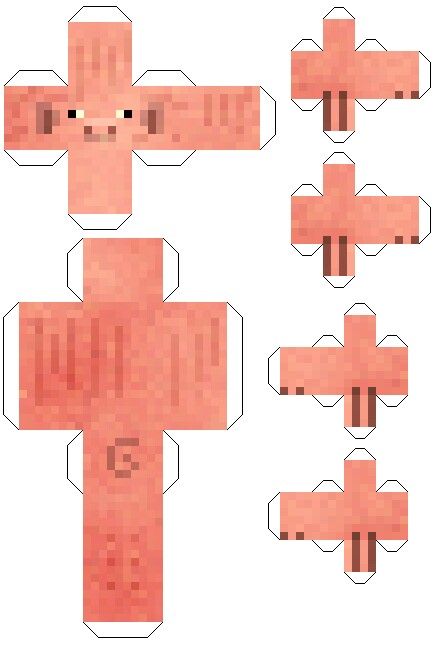 Minecraft Blocks Templates, Paper Craft Animals, Minecraft Birthday Party Games, Noah Crafts, Papercraft Minecraft Skin, Mobs Minecraft, Minecraft Templates, Goku Ssj3, Minecraft Pig