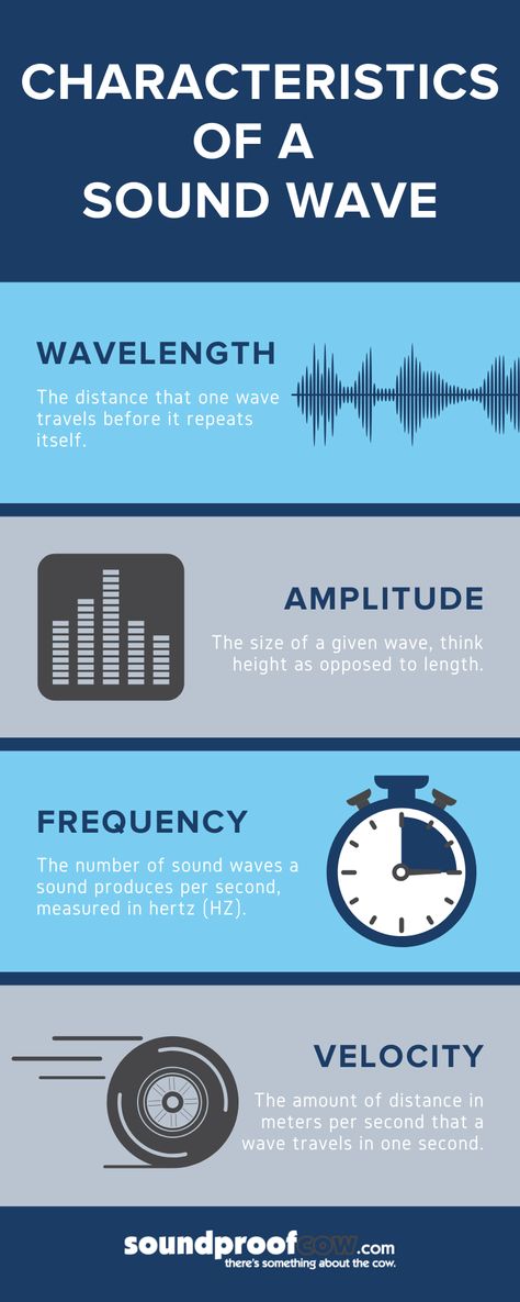 Have you ever wondered how we hear sound? Sound is transmitted through sound waves. These waves have 5 characteristics: wavelength, amplitude, frequency, time period, and velocity. Read our blog post for more information on sound waves! #soundwaves #sound #soundfacts #sound101 #soundproofing Sound Waves Physics Notes, Amplitude Sound Waves, Sound Notes Physics, Sound Infographic, Sound Notes, What Is Sound, Frequency Chart, Music Production Tips, Sound Physics