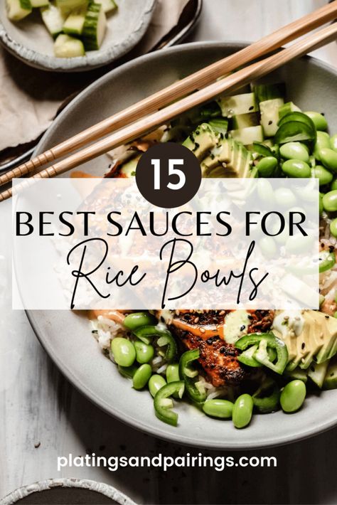 Dressings For Rice Bowls, Easy Sauce For Rice Bowl, Sauce Recipes For Rice Bowls, Chicken Rice Bowl Sauce, Asian Sauce Recipes For Rice, Bowl Sauces Recipes, Sauces For Power Bowls, Dressing For Rice Bowl, Sauces For Quinoa Bowls