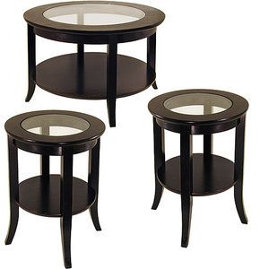 Genoa 3 Piece Coffee & End Tables Value Bundle, Espresso Elegant Living Room Decor, Tall End Tables, Living Room Table Sets, Side Coffee Table, End Table Sets, Glass Top Coffee Table, Wood End Tables, Elegant Living Room, Coffee Table Setting