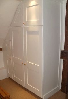 Fitted Wardrobes on Pinterest | Double Bedroom, Built In Wardrobe ... تحت الدرج, Bedroom Built In Wardrobe, Loft Storage, Slanted Ceiling, Kabinet Dapur, Sliding Wardrobe Doors, Diy Wardrobe, Attic Bedrooms, Diy Furniture Bedroom