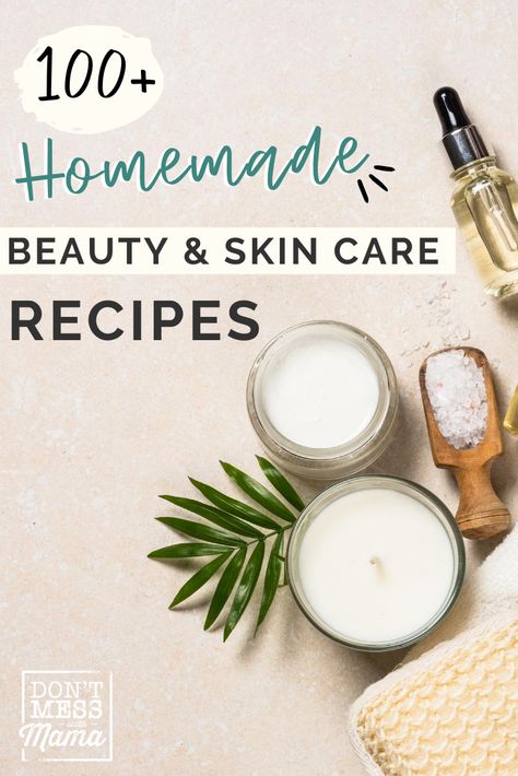 DIY beauty products are SO much easier than you think. Thanks to this guide you can have your own spa day at home! It covers over 100 Natural beauty recipes - perfect for toxin free living! Not only will these DIY beauty products save you money & time, but they help save the planet too. This guide includes DIY face masks, body scrubs, DIY lip balm and more! #diybeautyproducts #diybeautyhacks #naturalbeautyrecipes #naturalbeautytips Self Care Recipes Diy, Making Your Own Skin Care Products, Diy For Skin Care, All Natural Diy Products, Organic Diy Skincare, Diy Personal Care Products, Natural Recipes Beauty, Natural Homemade Skincare, Diy Body Care Recipes