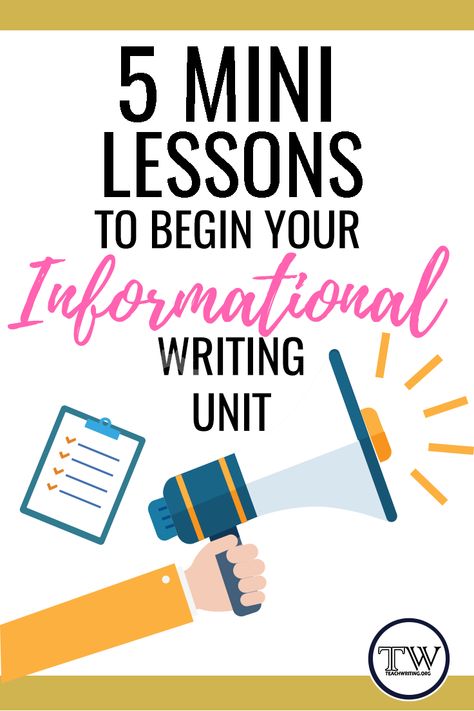 7th Grade Writing, Fifth Grade Writing, Information Writing, 6th Grade Writing, Writing Mini Lessons, Writing Genres, Third Grade Writing, Expository Writing, Ela Writing