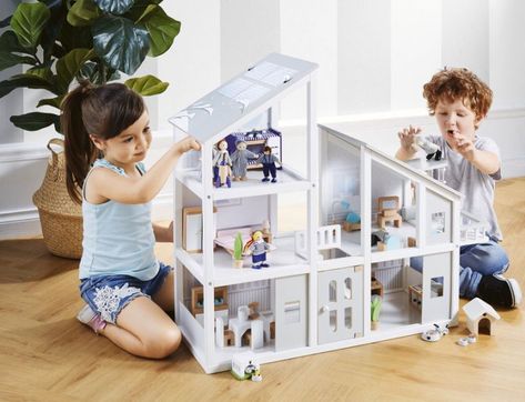 Aldi toy sale: $50 wooden dollhouse parents lining up for Aldi Dollhouse Hack, Mice Dollhouse, Reborn Dolls Silicone, Maileg Mice, Wooden Tea Set, Wooden People, Wooden Train Set, Wooden Food, Mouse House