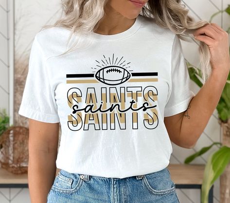 Cheerleading Shirts Designs, High School Football Shirts, Football Tshirt Designs, School Team Shirts, School Spirit Shirts Designs, New Orleans Saints Shirts, Team Shirt Designs, Funny Football Shirts, Team Spirit Shirts