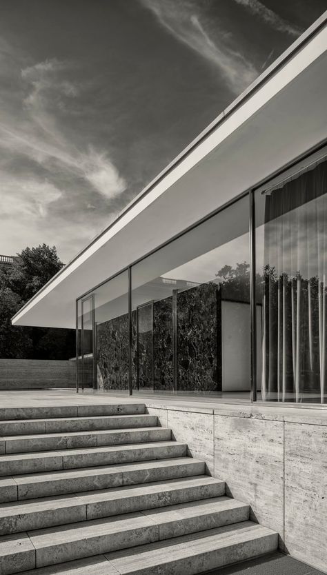 Ludwig Mies van der Rohe, Cemal Emden · Barcelona Pavilion · Divisare Ludwig Mies Van Der Rohe Architecture, Miss Van Der Rohe, Miles Van Der Rohe, Mies Van Der Rohe Barcelona Pavilion, Mies Van Der Rohe Architecture, Ipad Widgets, Barcelona Pavilion, Richard Neutra, Bamboo Architecture