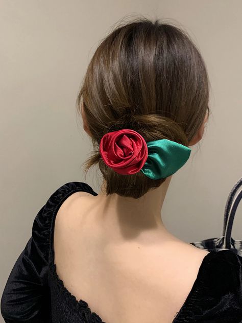 AWAYTR Satin Rose Flower Hair Rope Scrunchies Ponytail Holder Headband for Women Elastic Hair Bands Hair Accessories| | - AliExpress Bow Accessories Hair, Diy Hair Accessories For Women, Satin Hair Accessories, Hair Accessories Updo, Satin Accessories, Hair Accessories Diy Headband, Hair Jewerly, Hair Bows Diy Ribbon, Flower Scrunchie