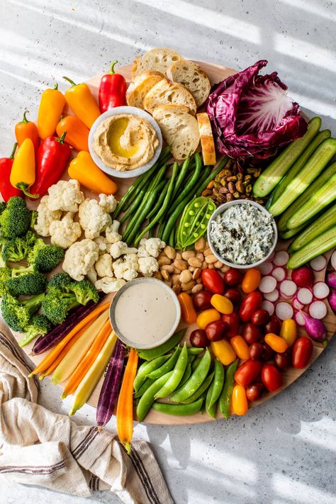 Move over meat and cheese because veggie boards are healthy, impressive and easy-to-make for your next party! Homemade Dips, Plastic Serving Trays, Radicchio Salad, Veggie Snacks, Pickled Beets, Whipped Feta, Charcuterie Platter, Veggie Dip, Charcuterie Recipes