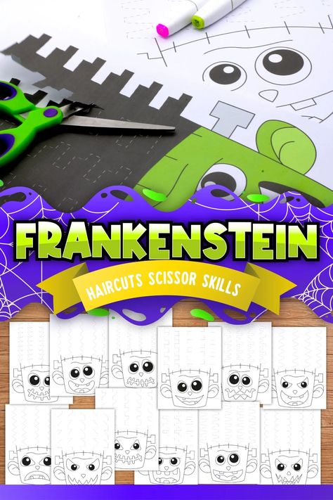 Scissor Skills Halloween Printables - Love Peace Motherhood Learning Games For Toddlers, Cutting Activities, Fine Motor Activities For Kids, Early Learning Activities, Toddler Arts And Crafts, Scissor Skills, Easy Toddler, Halloween Party Diy, Indoor Activities For Kids