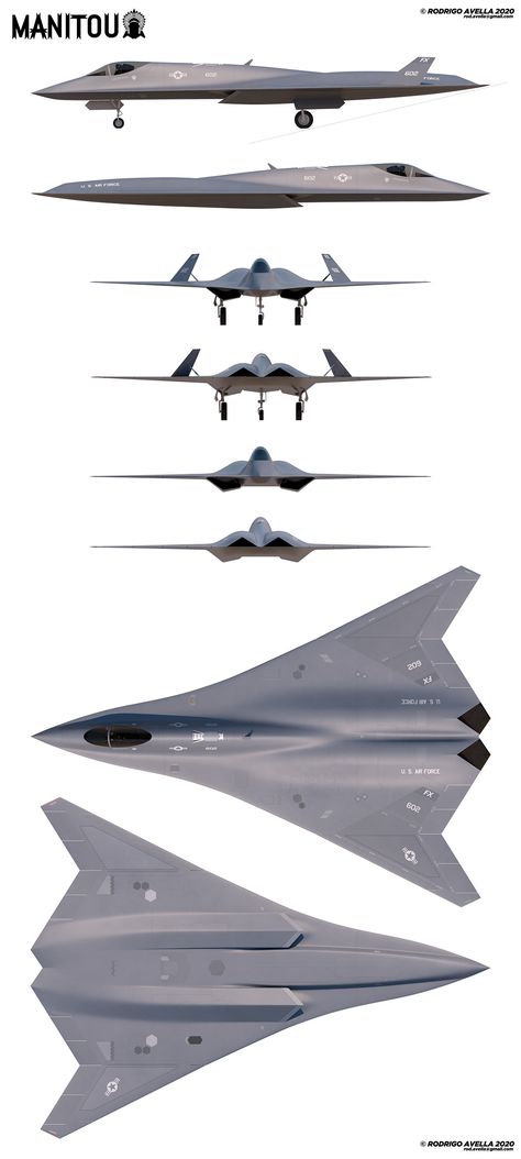 Manitou - Sixth generation fighter concept on Behance Spaceship Fighter Concept, Future Aircraft Carrier Concept, Aircraft Design Concept, Airplane Concept, Sixth Generation Fighter, Jet Design, Alex Watson, Aviation Engineering, Stealth Aircraft