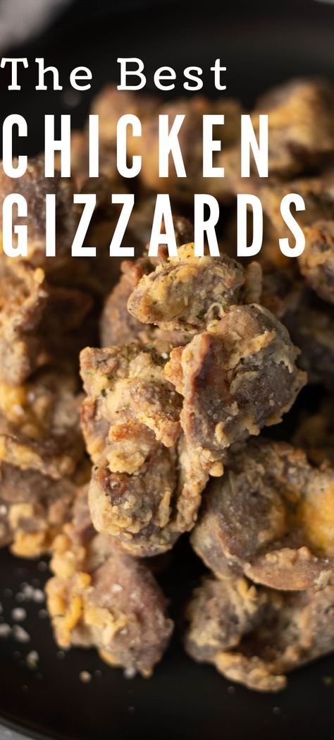 Not sure how to cook chicken gizzards? This simple deep fried chicken gizzards recipe will show you the way. Flavorful, tender, and delicious it’s sure to make you a fan of this underutilized meat. Tender Fried Chicken Gizzards Recipe, Fried Chicken Gizzards Recipe, Chicken Gizzards Recipe, Simple Fried Chicken, Fried Chicken Gizzard Recipe, Fried Gizzards, Gizzard Recipe, Butter Slime Recipe, Fried Chicken Livers