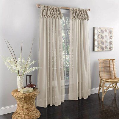 Charlton Home Joycelyn Simple Elegance Semi-Sheer Single Curtain Panel Size: 54" x 84" Brighten Room, Kitchen Decor Styles, Small Window Curtains, Tab Top Curtains, Floral Room, Boho Chic Bedroom, Diy Kitchen Decor, Sheer Drapes, Curtains Window Treatments