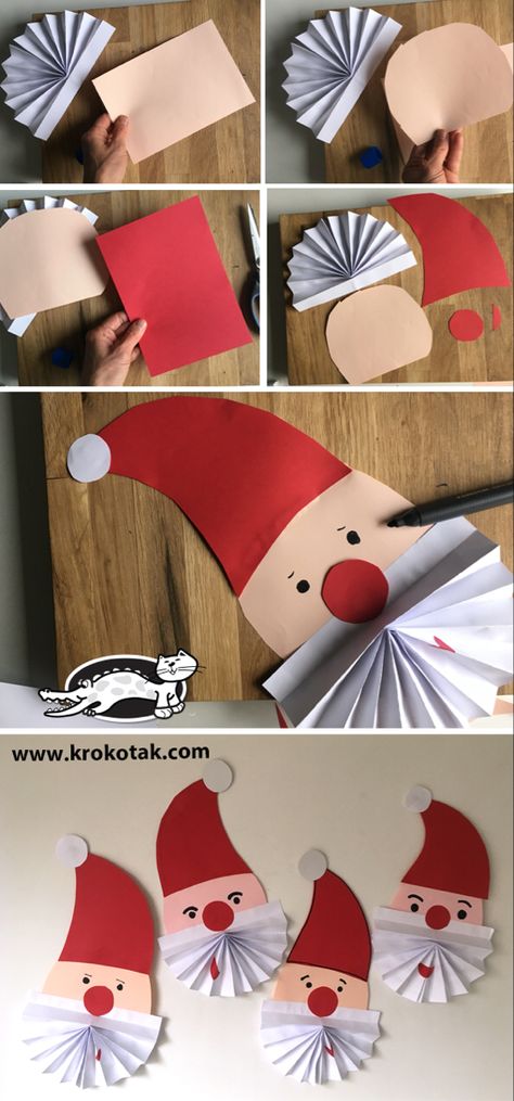 krokotak | SANTA CLAUS Diy Christmas Arts And Crafts, Diy Christmas Art, Juleverksted For Barn, Kerajinan Diy, Christmas Crafts For Adults, Christmas Crafts For Kids To Make, Christmas Arts And Crafts, Christmas Albums, Christmas School