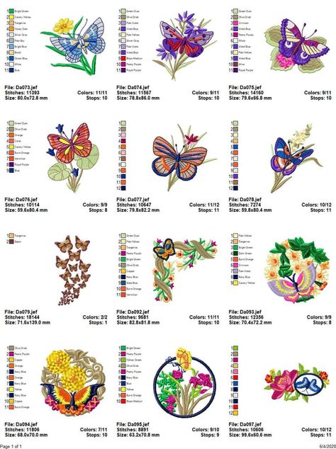 Free Embroidery Designs Pes, Flower Machine Embroidery Designs, Embroidery Template, Butterflies And Flowers, Butterfly Embroidery, Free Machine Embroidery Designs, Free Machine Embroidery, Machine Embroidery Patterns, Free Embroidery Designs