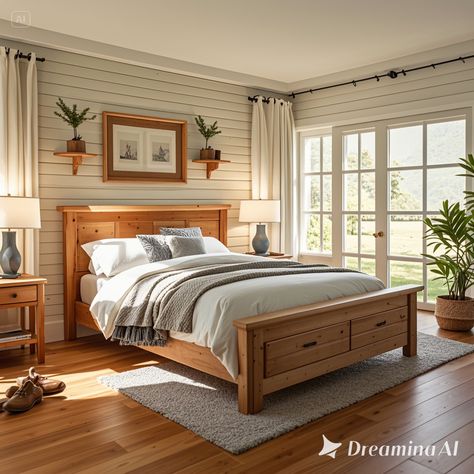 Transforming Your Space: 42 Bedroom Ideas with Pine Furniture Pine Bedroom Ideas Decor, Oak Furniture Bedroom Ideas Paint Colors, Pine Bedroom Furniture Color Schemes, Pine Bedroom Furniture Makeover, Bedroom Ideas With Wooden Bed, Pine Bedroom Ideas, Pine Bedside Table, Bed With Underbed, Pine Bed Frame