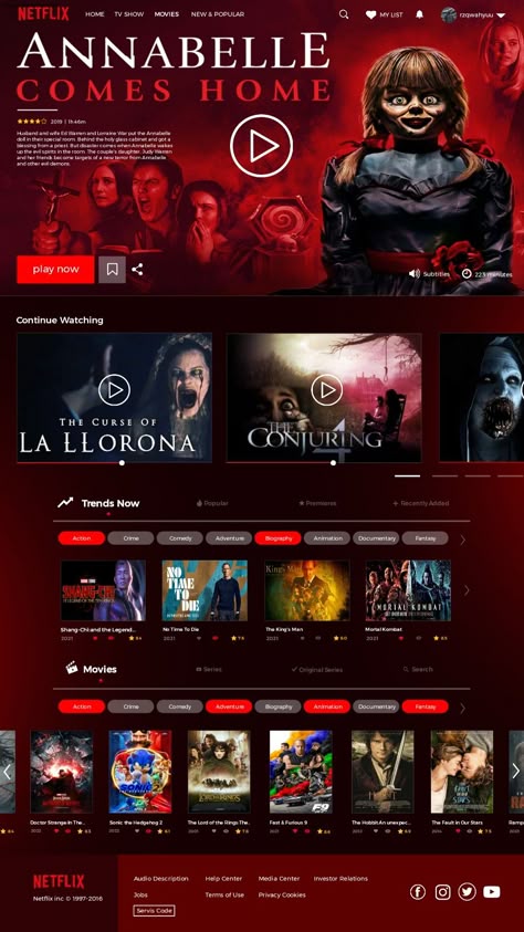 Ppt Movie Design, Movie Website Design, Testimonials Web Design, Netflix Home, Best Banner Design, Web Design Examples, Yearbook Pages, Movie App, Footer Design