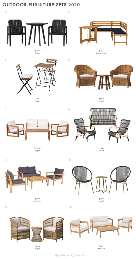 Kursi Outdoor, Ikea Outdoor, Bistro Table Outdoor, Patio Loveseat, Patio Inspiration, Best Outdoor Furniture, Balcony Furniture, Small Balcony Decor, Emily Henderson