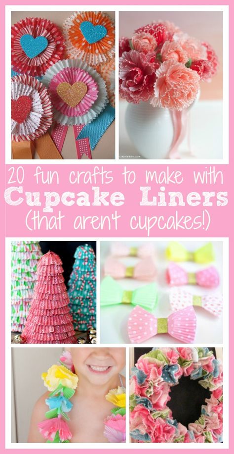 Cupcake Liner Crafts, Cupcake Liner Flowers, Crafts For Children, Coffee Filter Crafts, Cute Cupcake, Cupcake Art, Crafts For Seniors, Cup Crafts, Cheap Crafts