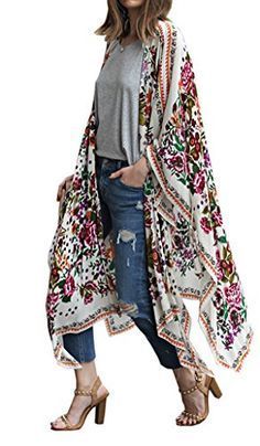 cd0dce8fca267bf1fb86cf43e18d5598 Blus Sifon, Long Kimono Cardigan, Floral Kimono Cardigan, Sheer Chiffon Blouse, Very Short Dress, Chiffon Cardigan, Women Chiffon Blouse, Kimono Floral, Chiffon Tops Blouses