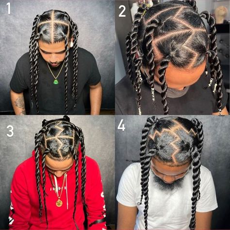 Long Two Strand Twist Men, Box Braids For Men With Long Hair, Men’s Braid Hairstyles, Jumbo Twists Men, Kamakazi Twist Men, Jumbo Box Braids Men, 4 Long Braids, Men Long Braids, Men’s Simple Braids Hairstyles