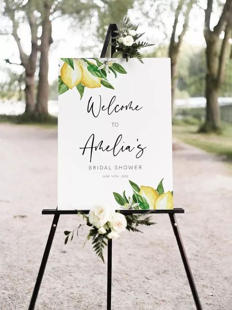 Lemon Themed Bridal Shower, Citrus Wedding, Personalized Wedding Sign, Bridal Shower Welcome Sign, Bridal Shower Signs, Wedding Welcome Sign, Baby Shower Welcome Sign, Welcome To Our Wedding, Wedding Welcome Signs