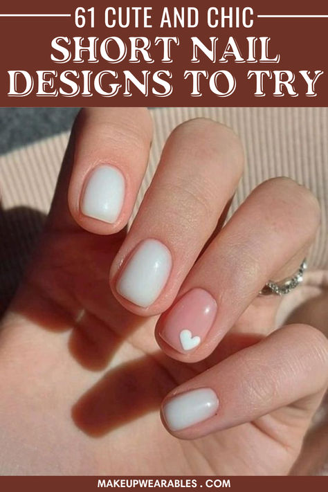 Short Cute Nail Designs Short Nail Designs Regular Polish, Simple Square Short Nails, Natural Short Gel Nails Simple, Simple Cute Gel Nails, Short Nail Art Designs Simple, Short Nail Designs Flowers Simple, Build A Gel Nail Designs Short, Easy Gel Nail Designs For Short Nails For Beginners, Nail Designs For Very Short Nails