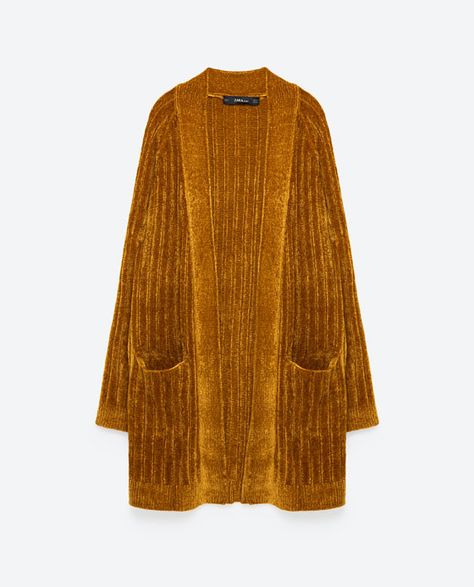 Image 8 of LONG CHENILLE JACKET from Zara Chenille Jacket, Chenille Cardigan, Sweater Trends, Jacket Long, Brown Jacket, Long Jacket, Zara United States, Knitwear Women, Outerwear Jackets