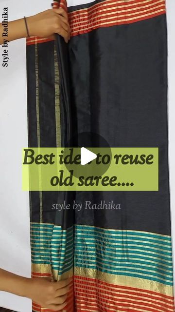 Saree Conversion Ideas, Outfit From Saree, Saree Dress Design Ideas, Saree Reuse, Recycling Hacks, Recycled Outfits, Salwar Neck Designs, Recycled Dress, Recycling Ideas