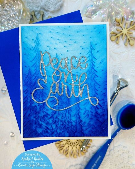 This may be the easiest card I’ve made. 💙🩵🤍 The @SimonSaysStamp Season of Wonder release is HERE and the new Textured Pines Trees… | Instagram Greeting Card Inspiration, Crafts For Girls, Glue Crafts, Embossing Folders, Christmas Advent, Simon Says, Simon Says Stamp, Pine Trees, Ink Pads