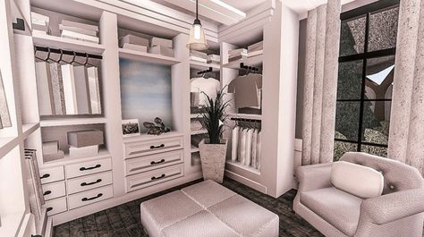 Bloxburg Closets Ideas, Cute Bloxburg Closet Ideas, Closet Ideas Bloxburg Small, Roblox Bloxburg Closet Ideas, Bloxburg Dressing Room Ideas, 2x2 Closet Bloxburg, Bloxburg Beauty Room, Bloxbuger House Ideas, Bloxburg Walk In Closet Ideas