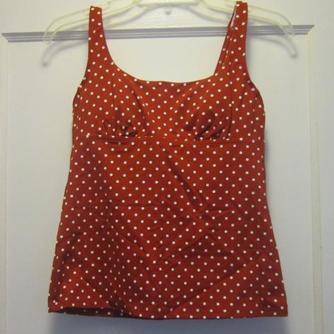 Brand New In Package, Paprika Red Dot Tankini Top From Lands' End. Underwire Cups And Adjustable Straps For Shaping And Fit. This Is The Tankini Top Only. Feel Free To Ask Questions And To Make Bundles And Offers. Thanks For Looking! Conan Obrien, Tankini Aesthetic, Modest Tankini, Underwire Top, Halter Top Tankini, Black Tankini, Tankini Swim Tops, Cute Swimsuits, Plus Size Swimsuits