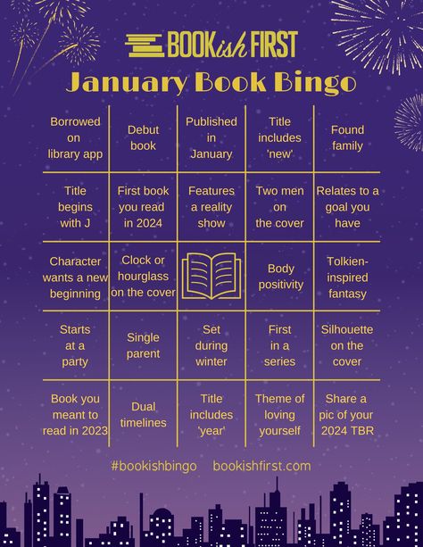 January 2024 Bookish Bingo 🌃 - Book Talk / Bookish Bingo - BookishFirst Forum Bookish Bingo, Book Bingo, January Reading, Bingo Books, Free Printable Bingo Cards, Bingo Games For Kids, January Books, Free Bingo Cards, Library App