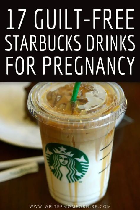 starbucks iced coffee; text that reads: 17 guilt-free starbucks drinks for pregnancy Starbucks Recipes Decaf, Starbucks While Pregnant, Pregnant Drinks At Starbucks, Decaf Coffee Starbucks, Healthy Decaf Starbucks Drinks, Starbucks Drinks While Pregnant, Best Drinks For Pregnant Women, Starbucks Decaf Drinks Iced Coffee, Decaf Starbucks Drinks For Pregnant