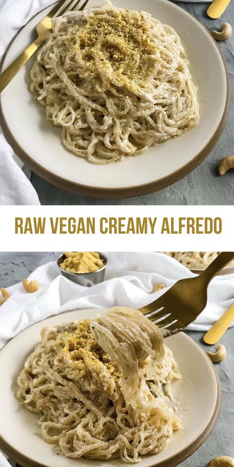 Raw Alfredo Sauce, Raw Vegan Comfort Food, Vegan Raw Dinner Recipes, Raw Vegan Keto Recipes, Raw Diet Dinner Recipes, Raw Vegan Sauce Recipes, Best Raw Vegan Recipes, Raw Pasta Sauce, Raw Vegan Ramen