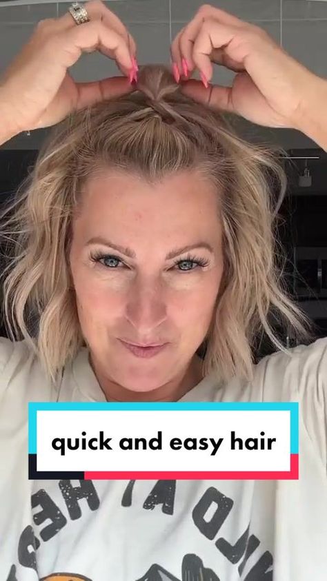 Bob Length Hairstyles Half Up, Easy Way To Pull Hair Back, Ways To Put Bangs Back, Updos For Short Bobs, Long Bob Easy Hairstyles, Bob Hair Half Up Half Down, Wedding Guest Hairstyles Short Bob, Hairstyles With Bangs Pulled Back, Chin Length Hairstyles Half Up