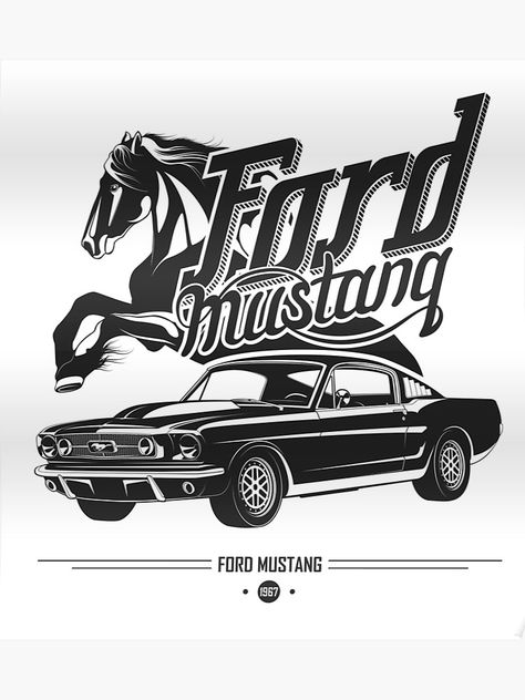 "Ford Mustang 1967" Poster by maximgertsen | Redbubble Old Classic Trucks, Classic Trucks Chevy, F100 Interior, Mustang Drawing, Truck Paint Jobs, Mustang 67, Mustang 65, Classic Trucks For Sale, Mustang Art