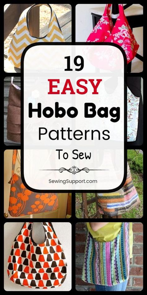 Easy Hobo Bag Patterns (Free) #bagmadefromjeanssewingpatterns #handmadejeansbagsewingpatterns #jeansbagsideassewingpatterns Handbag Sewing, Hobo Bag Patterns, Bag Pattern Free, Sew Ins, Beginner Sewing Projects Easy, Leftover Fabric, Oboe, Bag Patterns To Sew, Purse Patterns