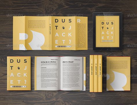 Book Mock-Up / Dust Jacket Edition | GraphicRiver Book Dust Jacket, Typographic Poster Design, Book Cover Mockup, Book Mockup, Sign Mockup, Conference Design, Typographic Poster, Book Jacket, Book Design Layout