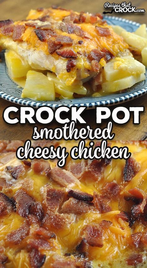 Trim Healthy Mama Recipes Dinner, Crock Pot Cheesy Chicken, Cheesy Chicken Recipe, Crockpot Chicken And Potatoes, Potato Recipes Crockpot, Chicken Crockpot Recipes Healthy, Crockpot Chicken Breast, Side Dishes For Chicken, Cheese Stuffed Chicken