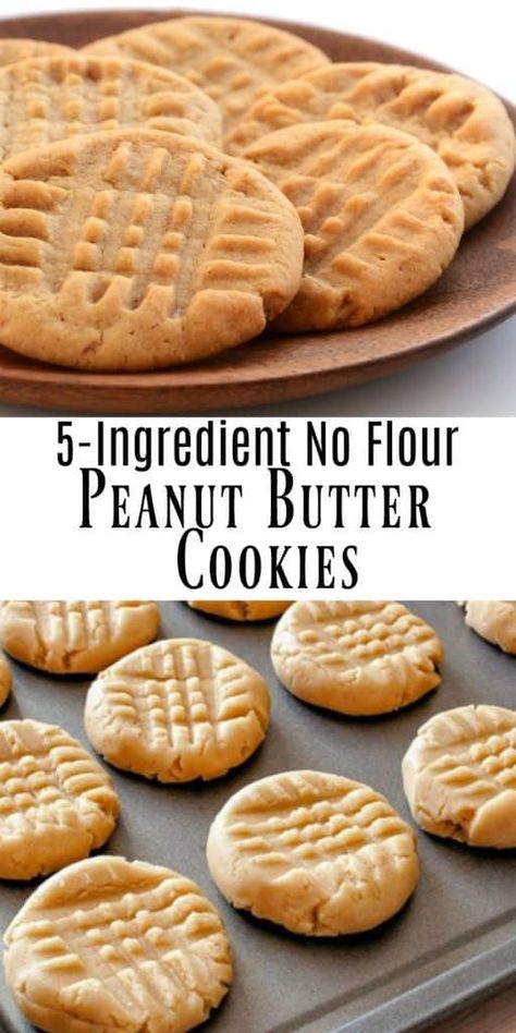 Miracle Peanut Butter Cookies - only 5 ingredients and no flour needed. These cookies are perfect with a tall glass of milk. #PeanutButter #NoFlourCookies #PeanutButterCookies Brownie Vegan, Healthy Peanut Butter Cookies, Cookies Peanut Butter, Easy Peanut Butter Cookies, Healthy Food Habits, Chewy Peanut Butter Cookies, Making Cookies, No Flour Cookies, Healthy Food Facts