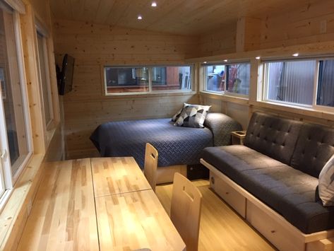 Boho XL Wide Tiny House on Wheels from ESCAPE 1 Story Tiny House, Wide Tiny House, Loft Bedrooms, Tumbleweed Tiny Homes, Tiny House Big Living, Bedroom Sitting Room, Tiny House Village, Tiny Home On Wheels, Tiny House Talk