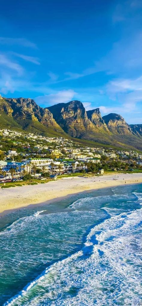 Cape Town's Camps Bay Beach is one of the world's most scenic beaches Cape Town Beach, Camps Bay Beach, Camps Bay Cape Town, Camps Bay, Beautiful Place, Mobile Wallpaper, Cape Town, Beautiful Beaches, Beautiful Nature