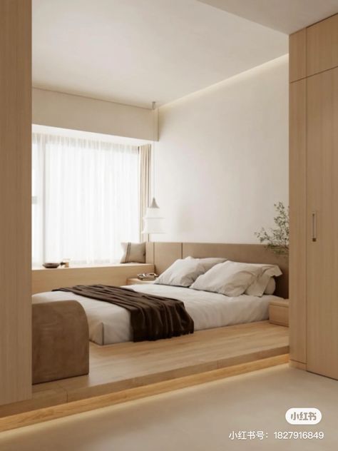 Muji Style Interior, Muji Interior Design, Muji Bedroom, Bedroom Japanese Style, Japandi Bedroom Ideas, Living Room And Bedroom Combo, Japanese Inspired Bedroom, Japandi Bedroom, Muji Style