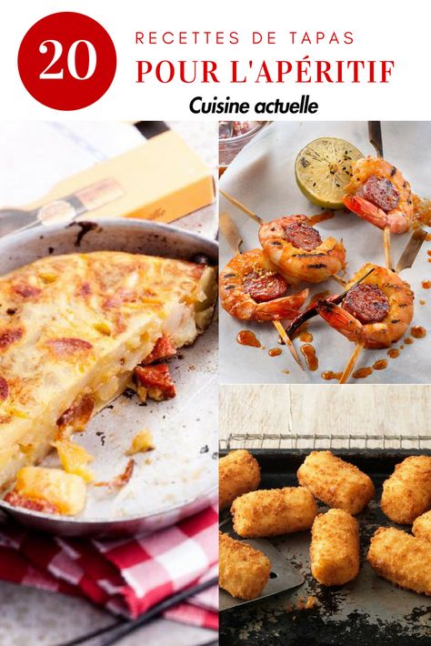 Donner un air espagnol à vos apéritifs cet été   #cuisineactuelle #apéritif #apéro #tapas #espagnol #empanadas #recetteespagnol Tapas Buffet, Tapas Recipes, Mini Foods, Mediterranean Recipes, Tater Tot, Party Food, Diner, Sandwiches, Toast