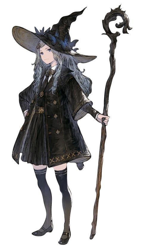 work on your shadow self! Anime Wizard Art, Nier Reincarnation Characters, Witch Art Character Design, Nier Reincarnation Art, Witch Clothes Drawing, Fantasy Witch Art, Witch Illustration Art, Witch Rpg, Dnd Witch