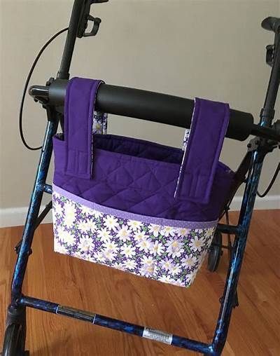 Rollator Walker Bag Daisies on Purple for A Classy Look - Etsy | Walker bag, Bag pattern free, Bags Walker Bag Tutorial, Walker Basket, Diy Tas, Walker Bags, Wheelchair Bags, Make A Bag, Walker Bag, Bags Pattern, Spring Craft