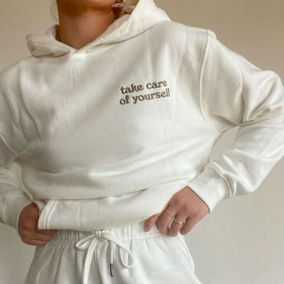 Pinterest Aesthetic, Aesthetic Coffee, Summer Fridays, Embroidered Hoodie, Green Sweater, Oversized Sweater, Instagram Shop, Take Care Of Yourself, Paraben Free Products