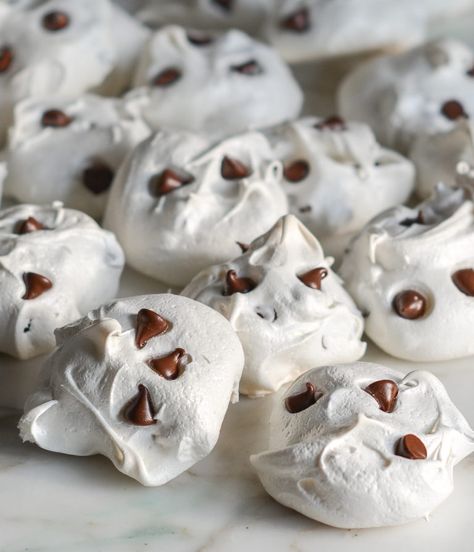 Chocolate Chip Meringue Cookies - Once Upon a Chef Chocolate Chip Meringue Cookies, Flourless Desserts, Passover Desserts, Once Upon A Chef, Chocolate Meringue, Best Christmas Cookies, Passover Recipes, Meringue Cookies, Cookie Calories