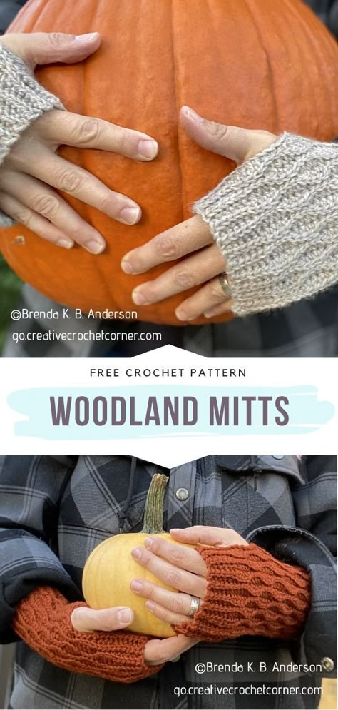 Woodland Mitts Free Crochet Pattern Minimalism and rustic vibes? Yes, please! There is so much to love about this super simple crochet pattern for mittens released by Brenda K. B. Anderson. #crochetmittens #crochetgloves #freecrochetpattern Fingerless Mittens Crochet, Crochet Gloves Free Pattern, Crochet Fingerless Gloves Free Pattern, Picot Crochet, Crochet Arm Warmers, Crochet Woodland, Crochet Mitts, Crochet Mittens Free Pattern, Crochet Mittens Pattern